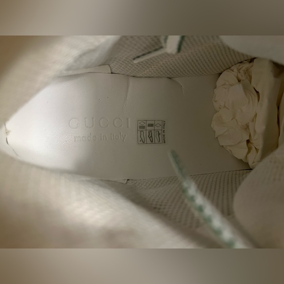 New Gucci High Top GG Supreme Logo White Tan Sneaker Shoes Size UK 10 / US 10.5 - Picture 15 of 15